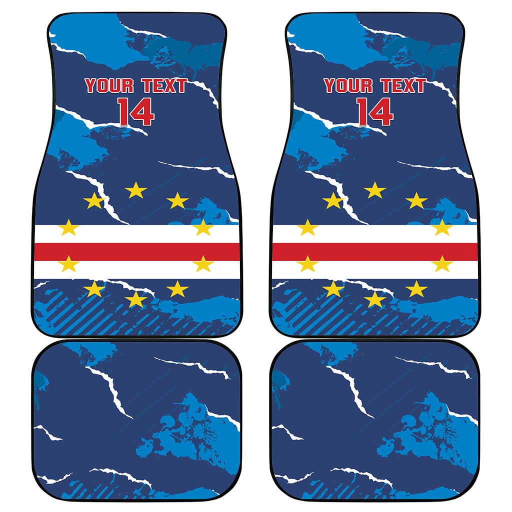 Custom Cape Verde Football Car Mats Go Blue Sharks - Mascot Version - Wonder Print Shop