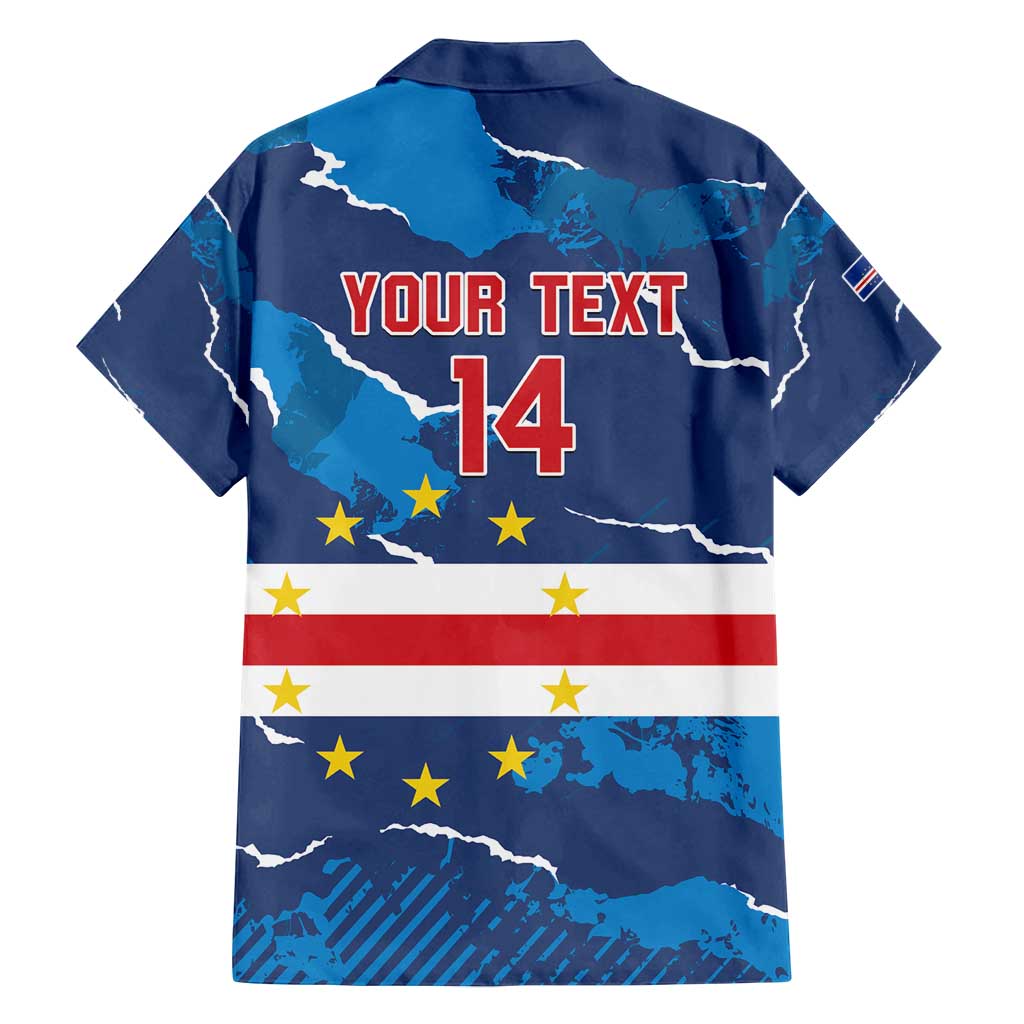 Custom Cape Verde Football Family Matching Off Shoulder Short Dress and Hawaiian Shirt Go Blue Sharks - Mascot Version - Wonder Print Shop