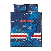 Custom Cape Verde Football Quilt Bed Set Go Blue Sharks - Mascot Version - Wonder Print Shop