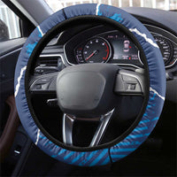 Cape Verde Football Steering Wheel Cover Go Blue Sharks - Mascot Version - Wonder Print Shop