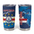Custom Cape Verde Football Tumbler Cup Go Blue Sharks - Mascot Version - Wonder Print Shop