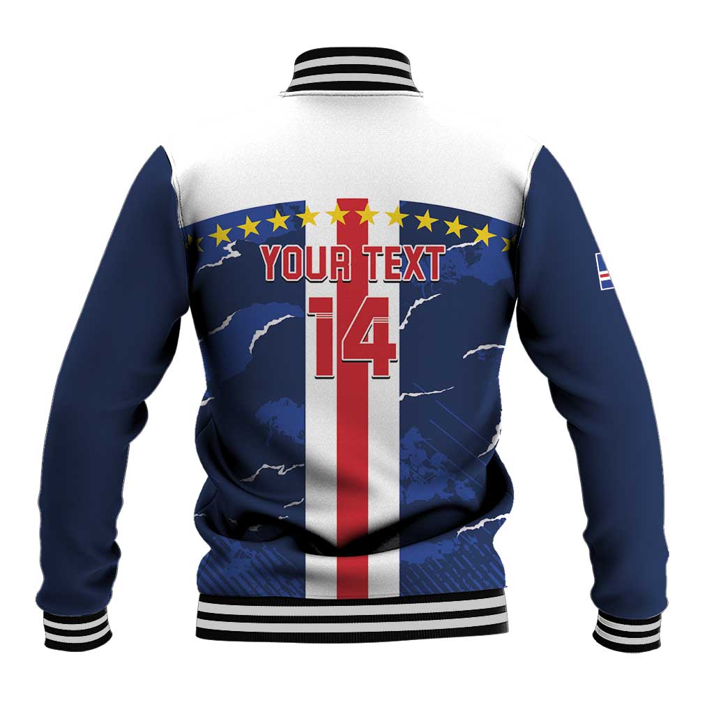 Custom Cape Verde Football Baseball Jacket Go Blue Sharks - Sporty Version - Wonder Print Shop