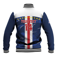 Custom Cape Verde Football Baseball Jacket Go Blue Sharks - Sporty Version - Wonder Print Shop