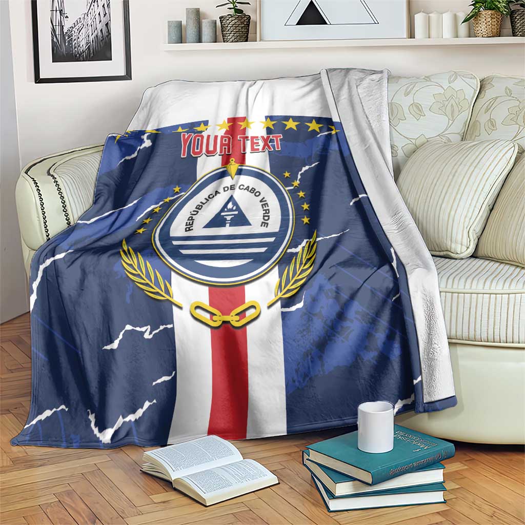Custom Cape Verde Football Blanket Go Blue Sharks - Sporty Version