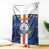 Custom Cape Verde Football Blanket Go Blue Sharks - Sporty Version