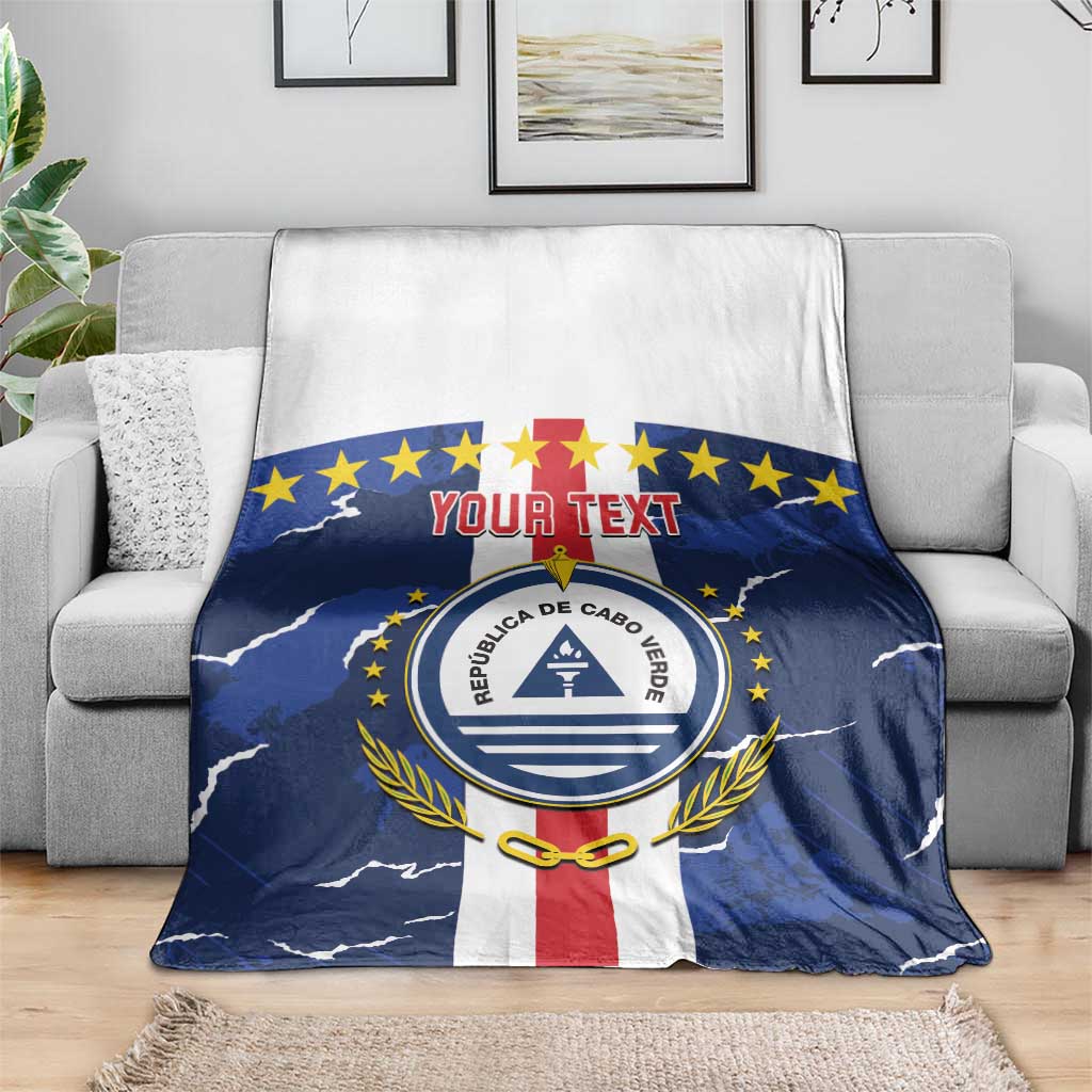 Custom Cape Verde Football Blanket Go Blue Sharks - Sporty Version