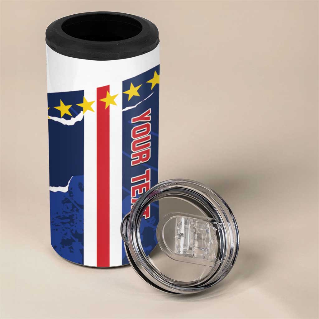 Custom Cape Verde Football 4 in 1 Can Cooler Tumbler Go Blue Sharks - Sporty Version - Wonder Print Shop