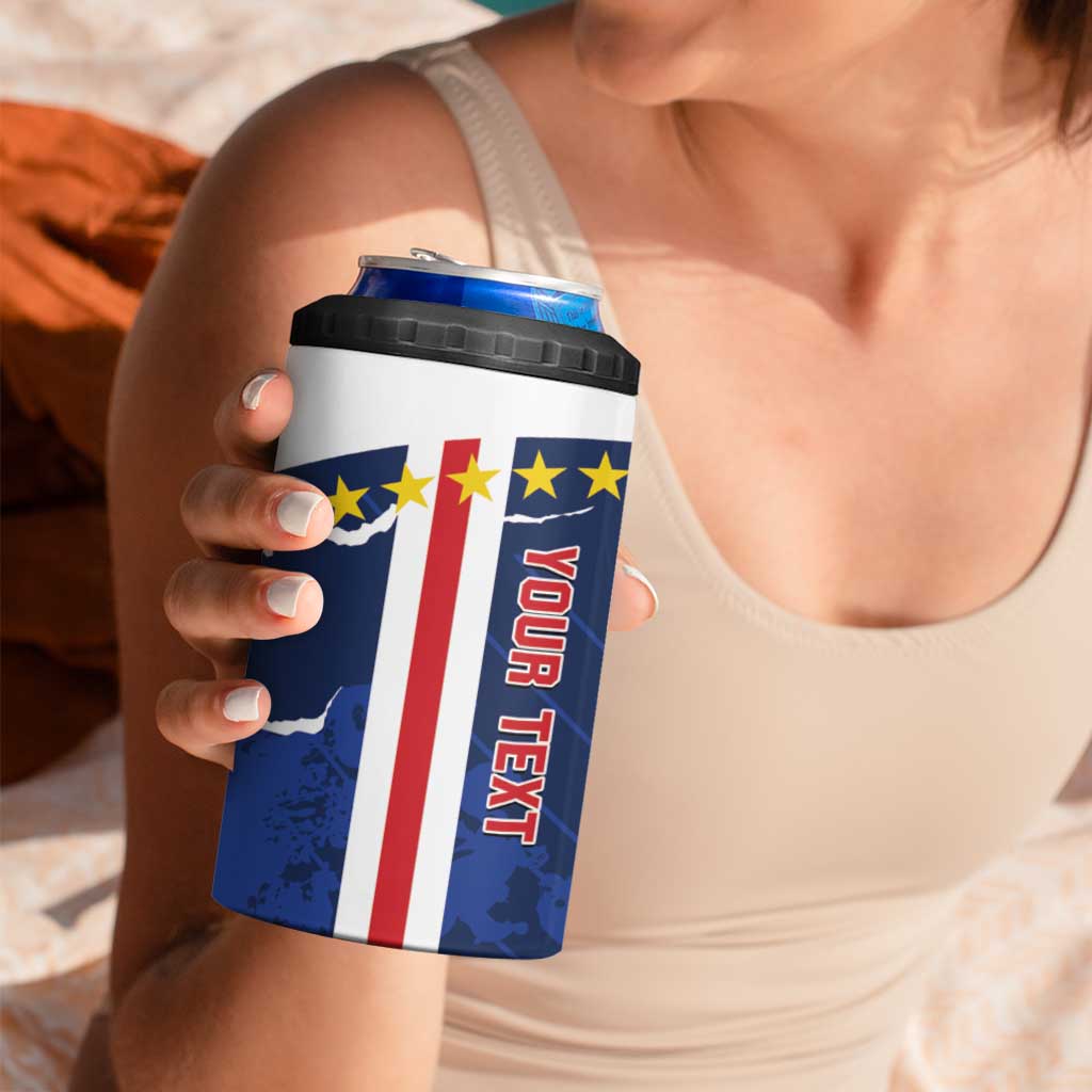 Custom Cape Verde Football 4 in 1 Can Cooler Tumbler Go Blue Sharks - Sporty Version - Wonder Print Shop