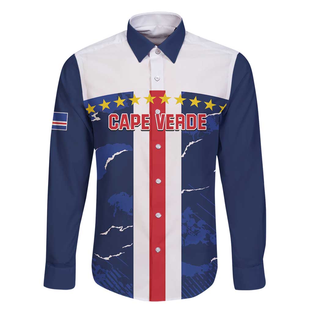 Custom Cape Verde Football Family Matching Long Sleeve Bodycon Dress and Hawaiian Shirt Go Blue Sharks - Sporty Version - Wonder Print Shop