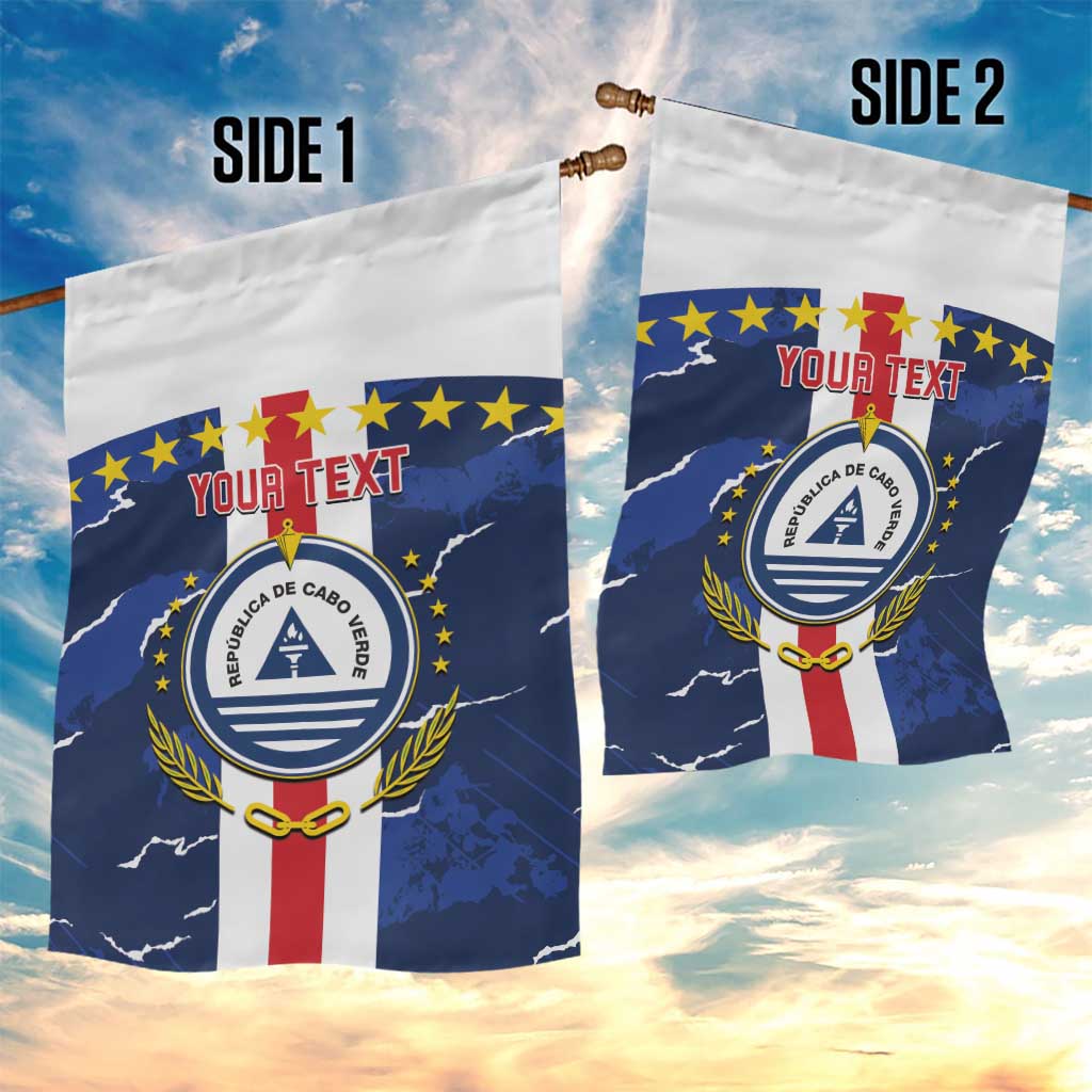 Custom Cape Verde Football Garden Flag Go Blue Sharks - Sporty Version - Wonder Print Shop