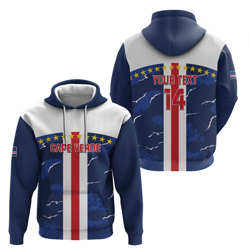 Custom Cape Verde Football Hoodie Go Blue Sharks - Sporty Version - Wonder Print Shop