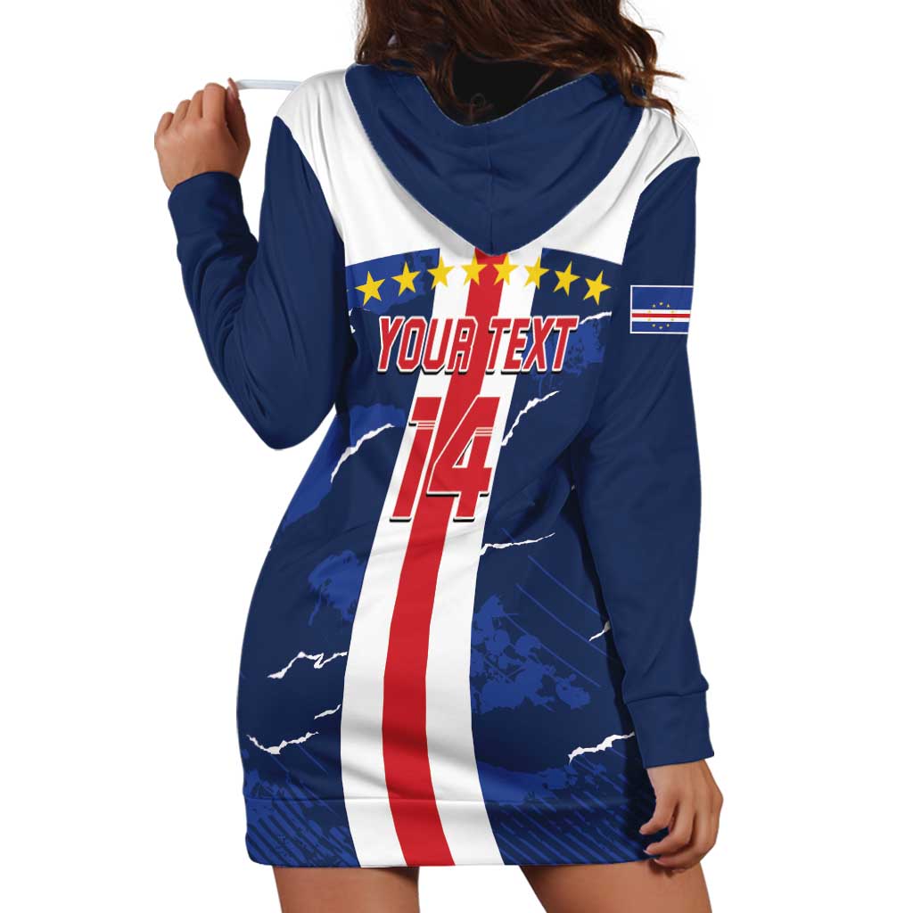 Custom Cape Verde Football Hoodie Dress Go Blue Sharks - Sporty Version - Wonder Print Shop