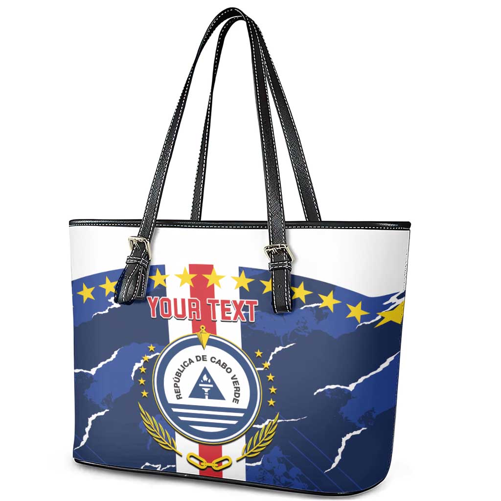 Custom Cape Verde Football Leather Tote Bag Go Blue Sharks - Sporty Version - Wonder Print Shop