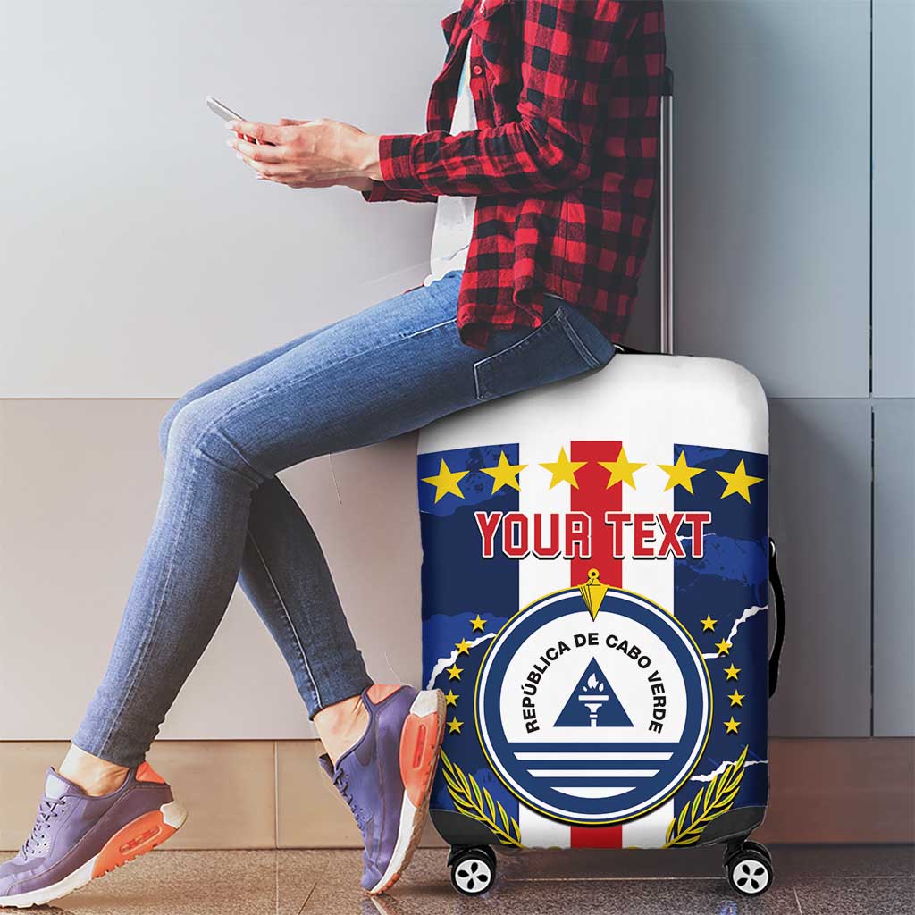 Custom Cape Verde Football Luggage Cover Go Blue Sharks - Sporty Version - Wonder Print Shop