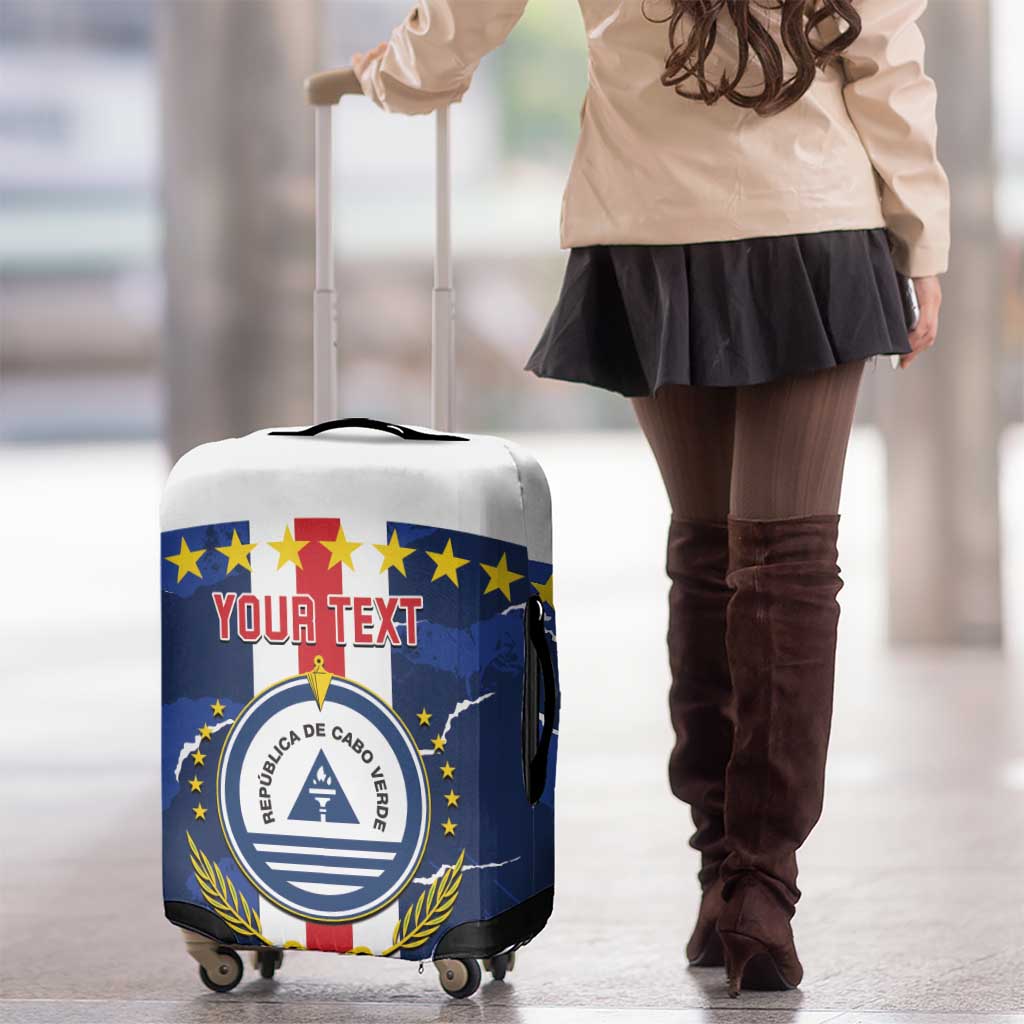 Custom Cape Verde Football Luggage Cover Go Blue Sharks - Sporty Version - Wonder Print Shop