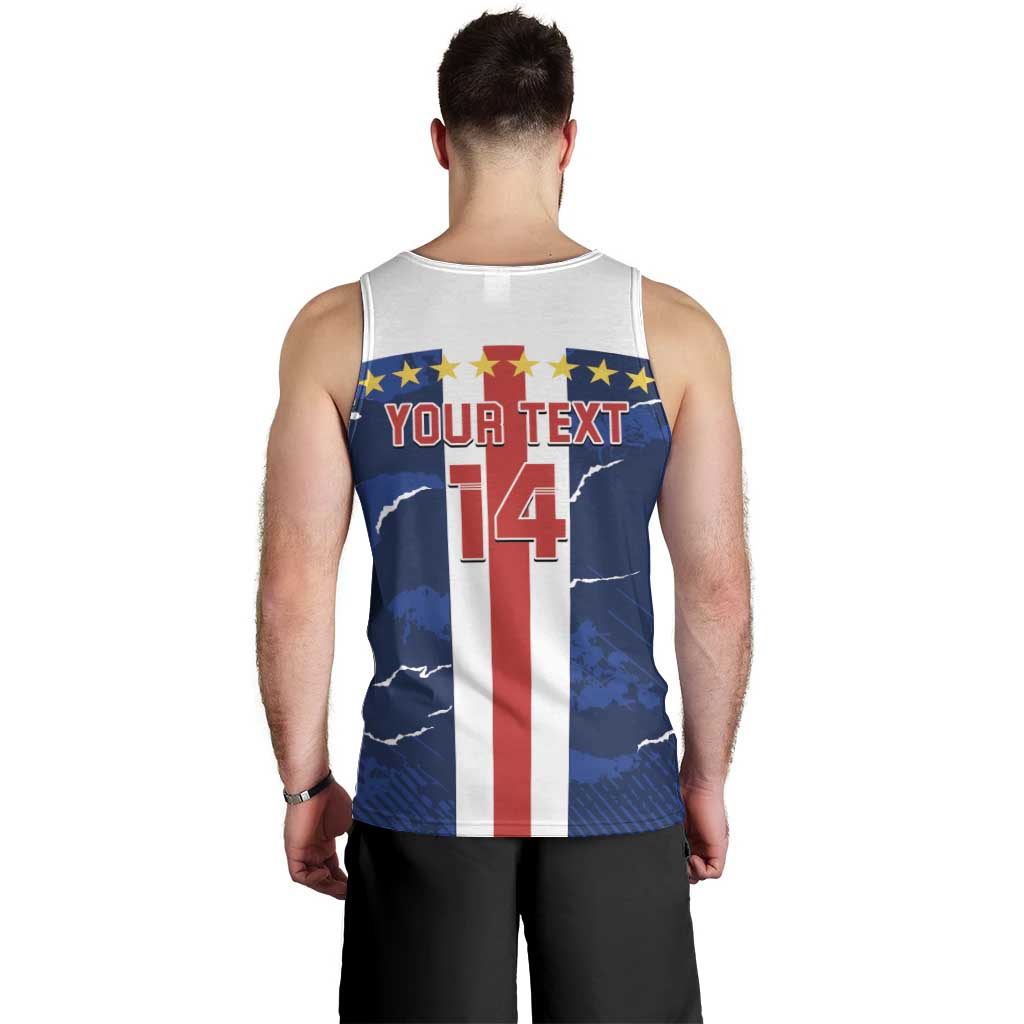 Custom Cape Verde Football Men Tank Top Go Blue Sharks - Sporty Version - Wonder Print Shop
