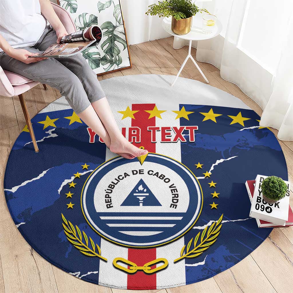 Custom Cape Verde Football Round Carpet Go Blue Sharks - Sporty Version