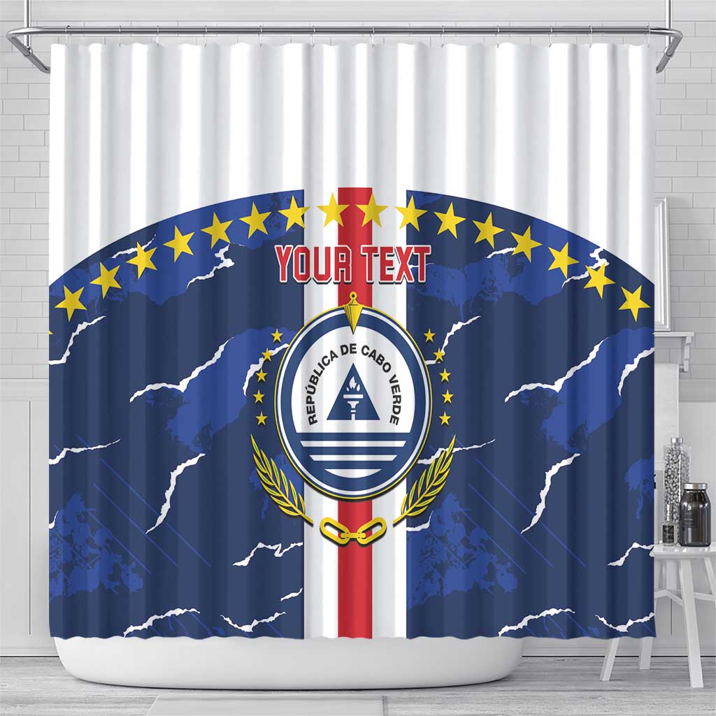 Custom Cape Verde Football Shower Curtain Go Blue Sharks - Sporty Version