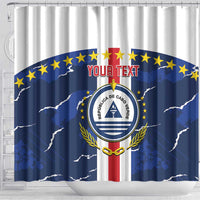 Custom Cape Verde Football Shower Curtain Go Blue Sharks - Sporty Version