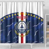 Custom Cape Verde Football Shower Curtain Go Blue Sharks - Sporty Version