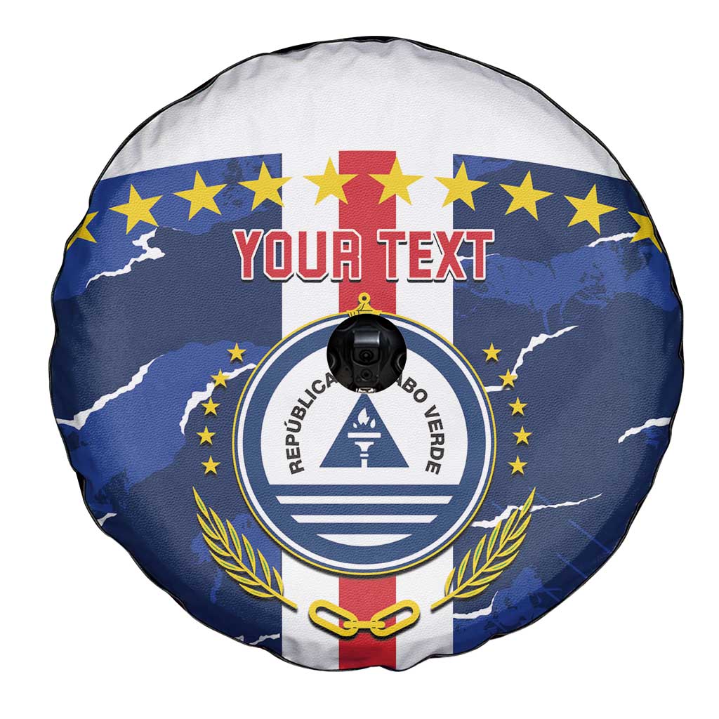 Custom Cape Verde Football Spare Tire Cover Go Blue Sharks - Sporty Version - Wonder Print Shop