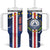 Custom Cape Verde Football Tumbler With Handle Go Blue Sharks - Sporty Version - Wonder Print Shop