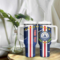 Custom Cape Verde Football Tumbler With Handle Go Blue Sharks - Sporty Version - Wonder Print Shop
