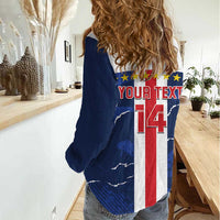 Custom Cape Verde Football Women Casual Shirt Go Blue Sharks - Sporty Version - Wonder Print Shop