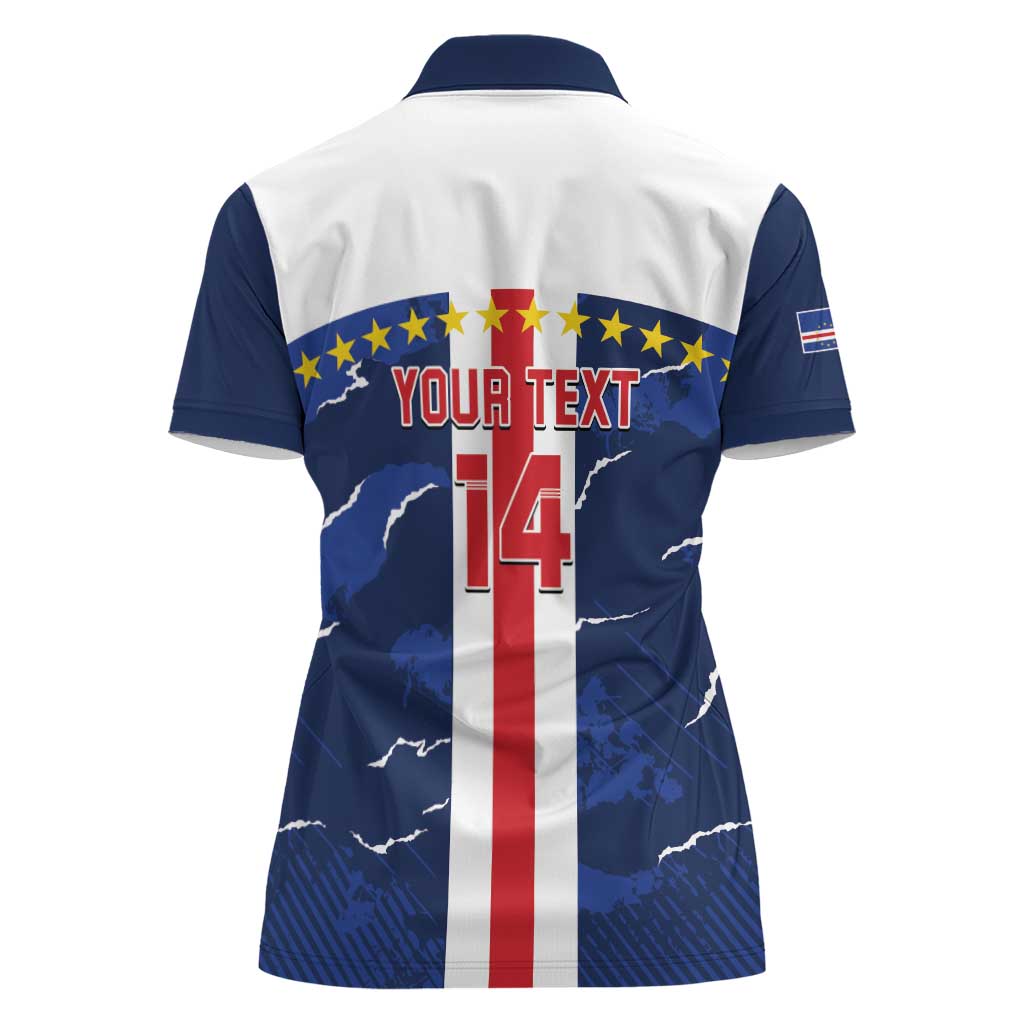 Custom Cape Verde Football Women Polo Shirt Go Blue Sharks - Sporty Version - Wonder Print Shop