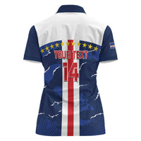 Custom Cape Verde Football Women Polo Shirt Go Blue Sharks - Sporty Version - Wonder Print Shop