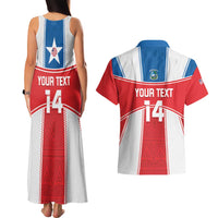 Custom Liberia Football Couples Matching Tank Maxi Dress and Hawaiian Shirt Go Lone Stars - Sporty Style - Wonder Print Shop