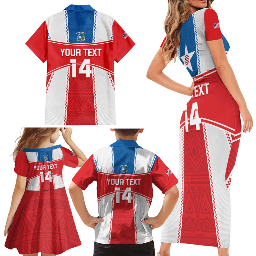 Custom Liberia Football Family Matching Short Sleeve Bodycon Dress and Hawaiian Shirt Go Lone Stars - Sporty Style - Wonder Print Shop