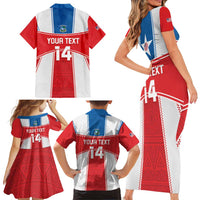 Custom Liberia Football Family Matching Short Sleeve Bodycon Dress and Hawaiian Shirt Go Lone Stars - Sporty Style - Wonder Print Shop
