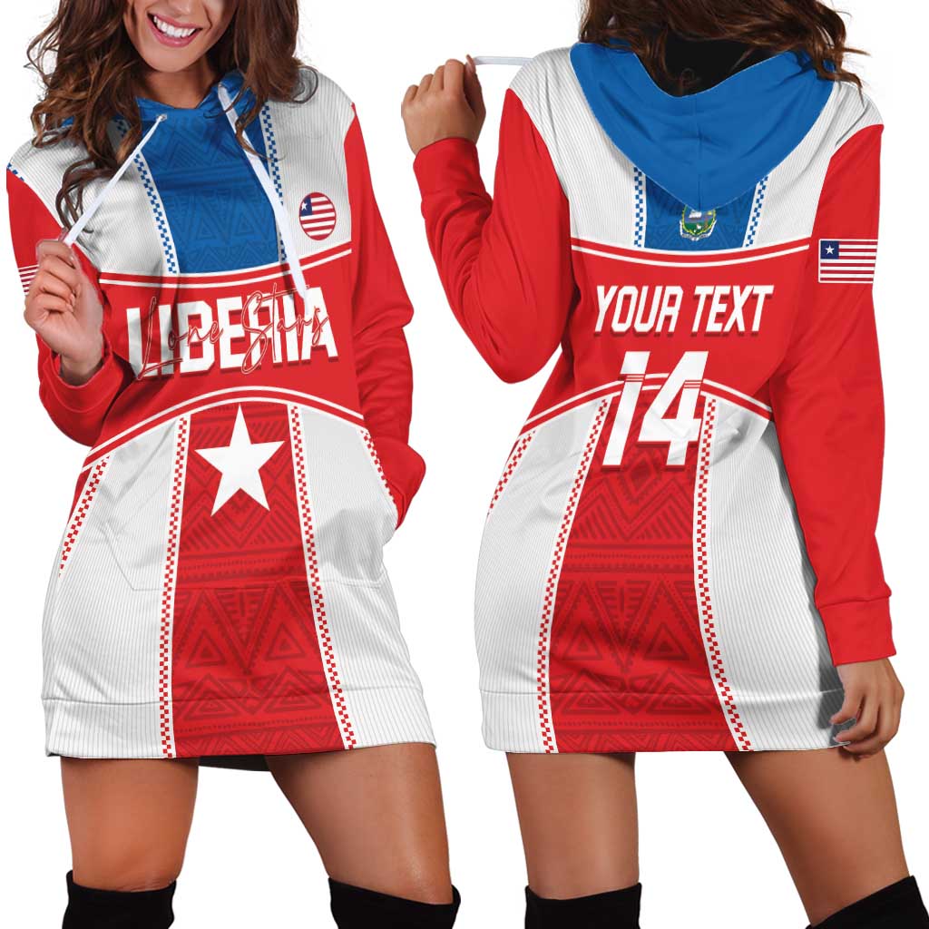 Custom Liberia Football Hoodie Dress Go Lone Stars - Sporty Style - Wonder Print Shop