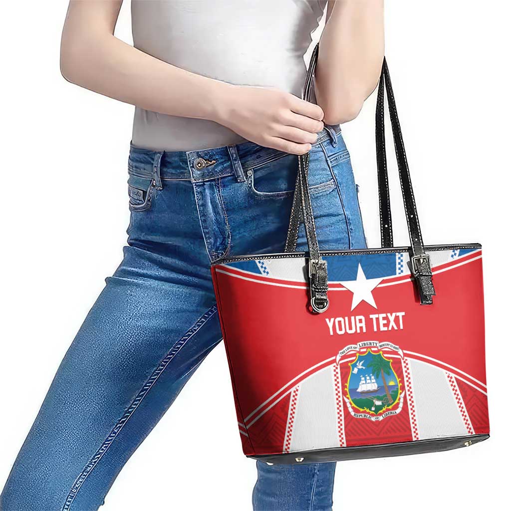 Custom Liberia Football Leather Tote Bag Go Lone Stars - Sporty Style - Wonder Print Shop