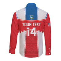 Custom Liberia Football Long Sleeve Button Shirt Go Lone Stars - Sporty Style - Wonder Print Shop