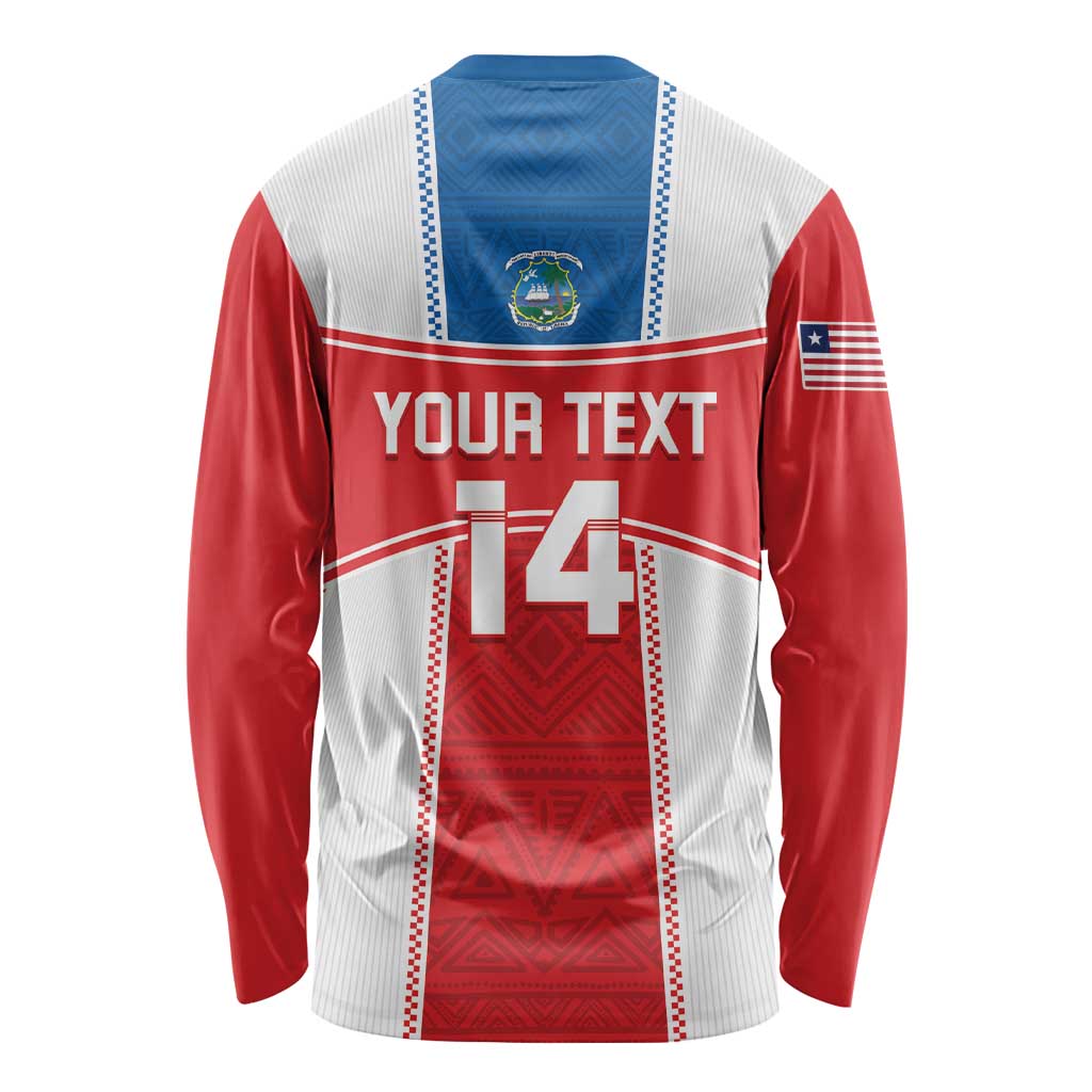 Custom Liberia Football Long Sleeve Shirt Go Lone Stars - Sporty Style - Wonder Print Shop