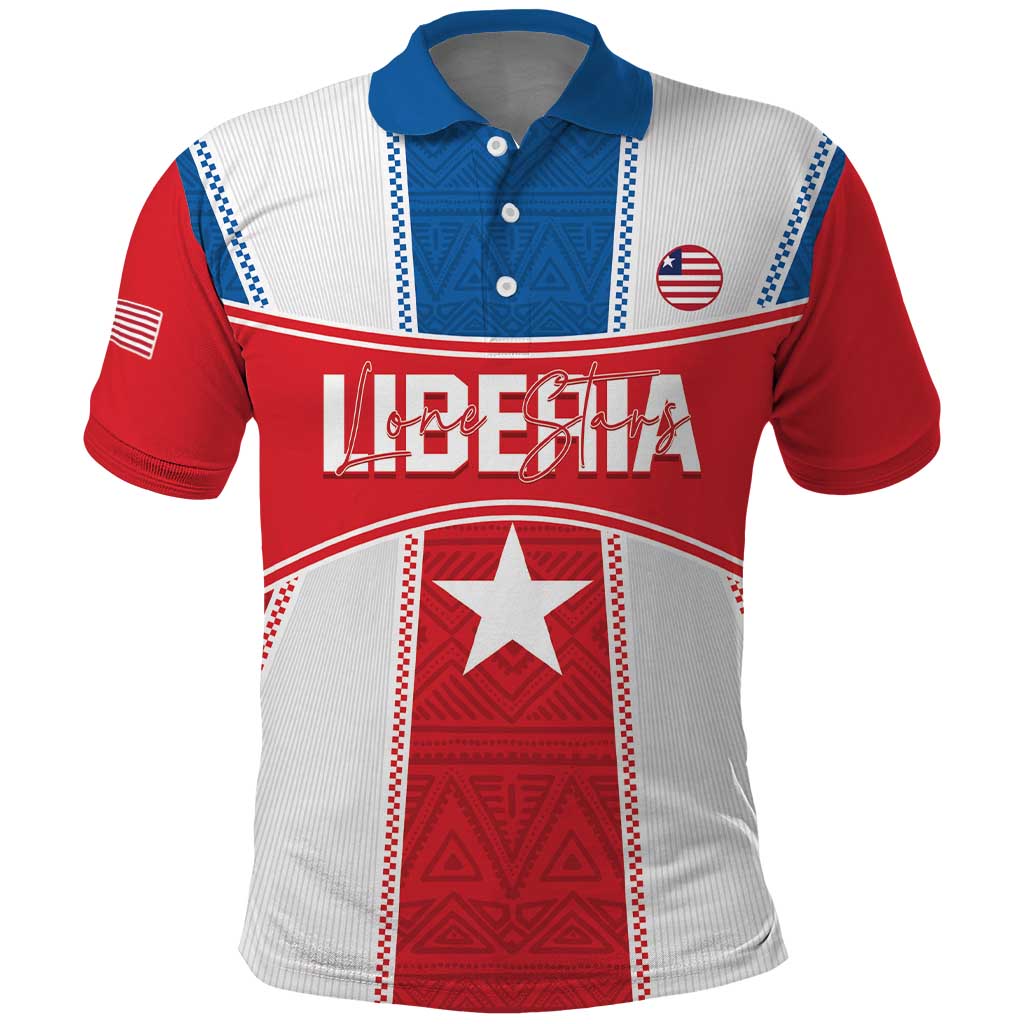 Custom Liberia Football Polo Shirt Go Lone Stars - Sporty Style - Wonder Print Shop