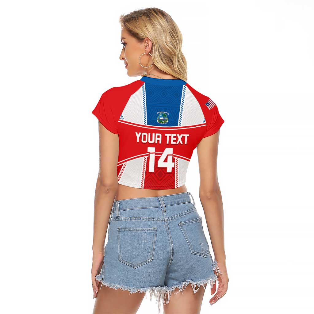 Custom Liberia Football Raglan Cropped T Shirt Go Lone Stars - Sporty Style - Wonder Print Shop
