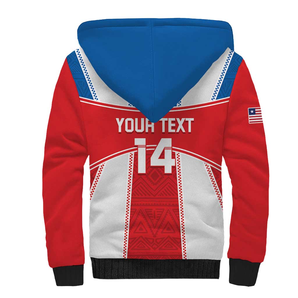 Custom Liberia Football Sherpa Hoodie Go Lone Stars - Sporty Style - Wonder Print Shop