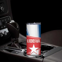 Custom Liberia Football Skinny Tumbler Go Lone Stars - Sporty Style - Wonder Print Shop