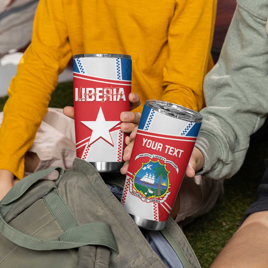 Custom Liberia Football Tumbler Cup Go Lone Stars - Sporty Style - Wonder Print Shop