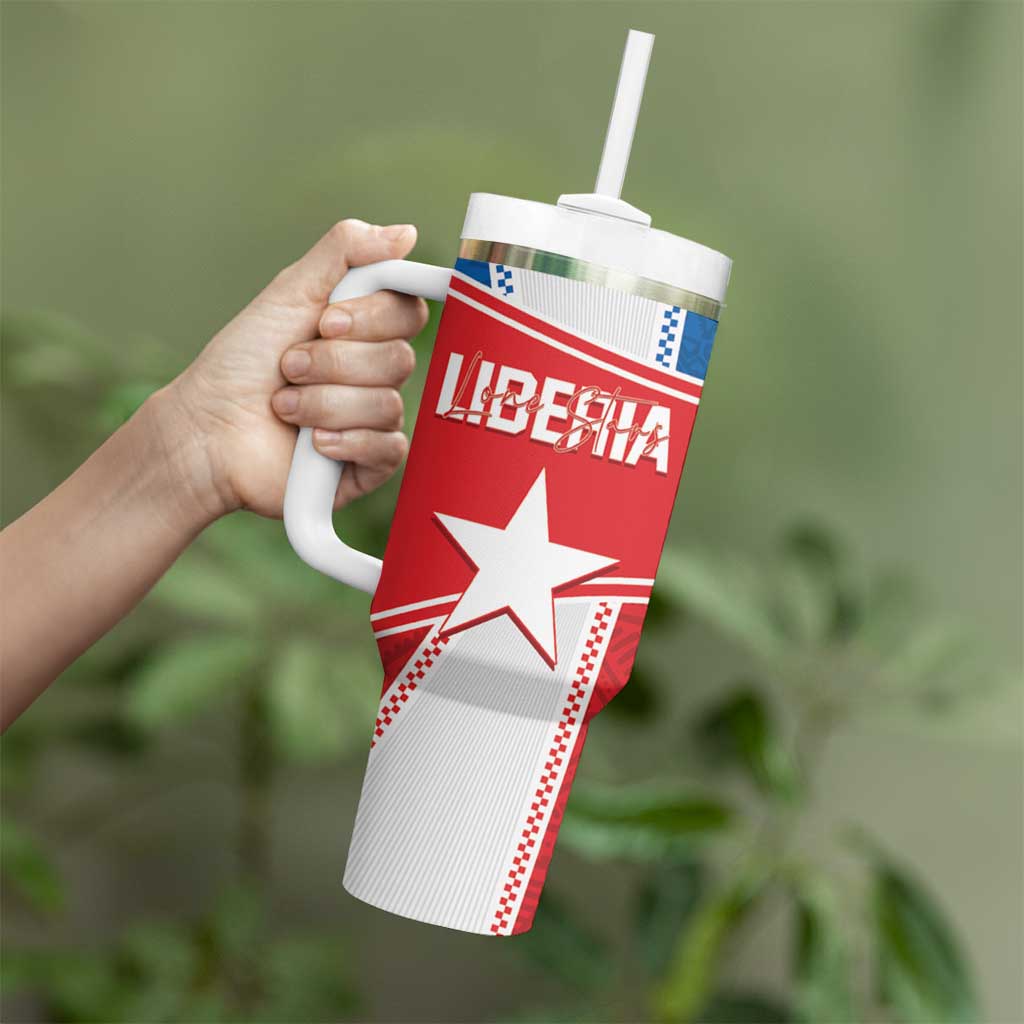 Custom Liberia Football Tumbler With Handle Go Lone Stars - Sporty Style - Wonder Print Shop