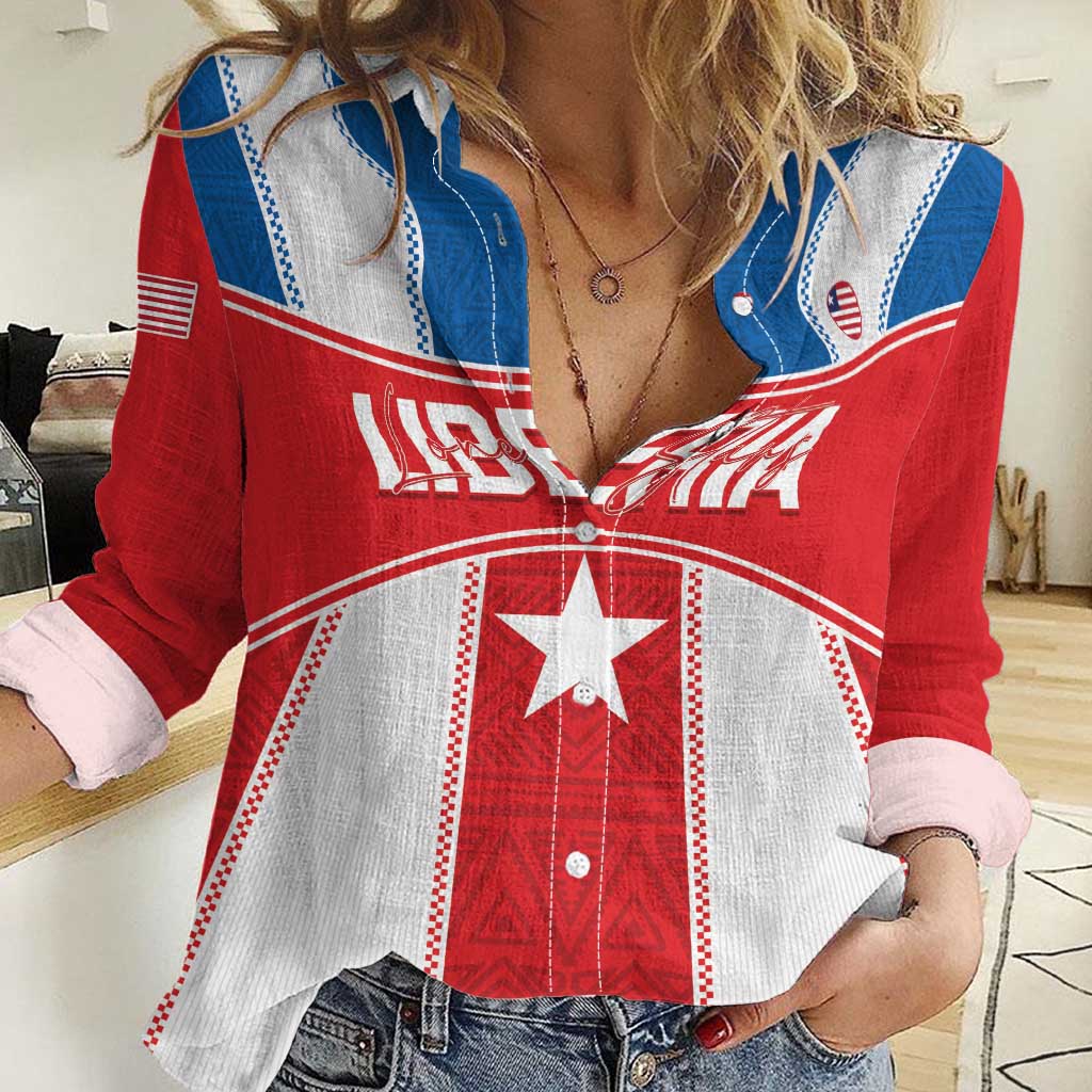 Custom Liberia Football Women Casual Shirt Go Lone Stars - Sporty Style - Wonder Print Shop