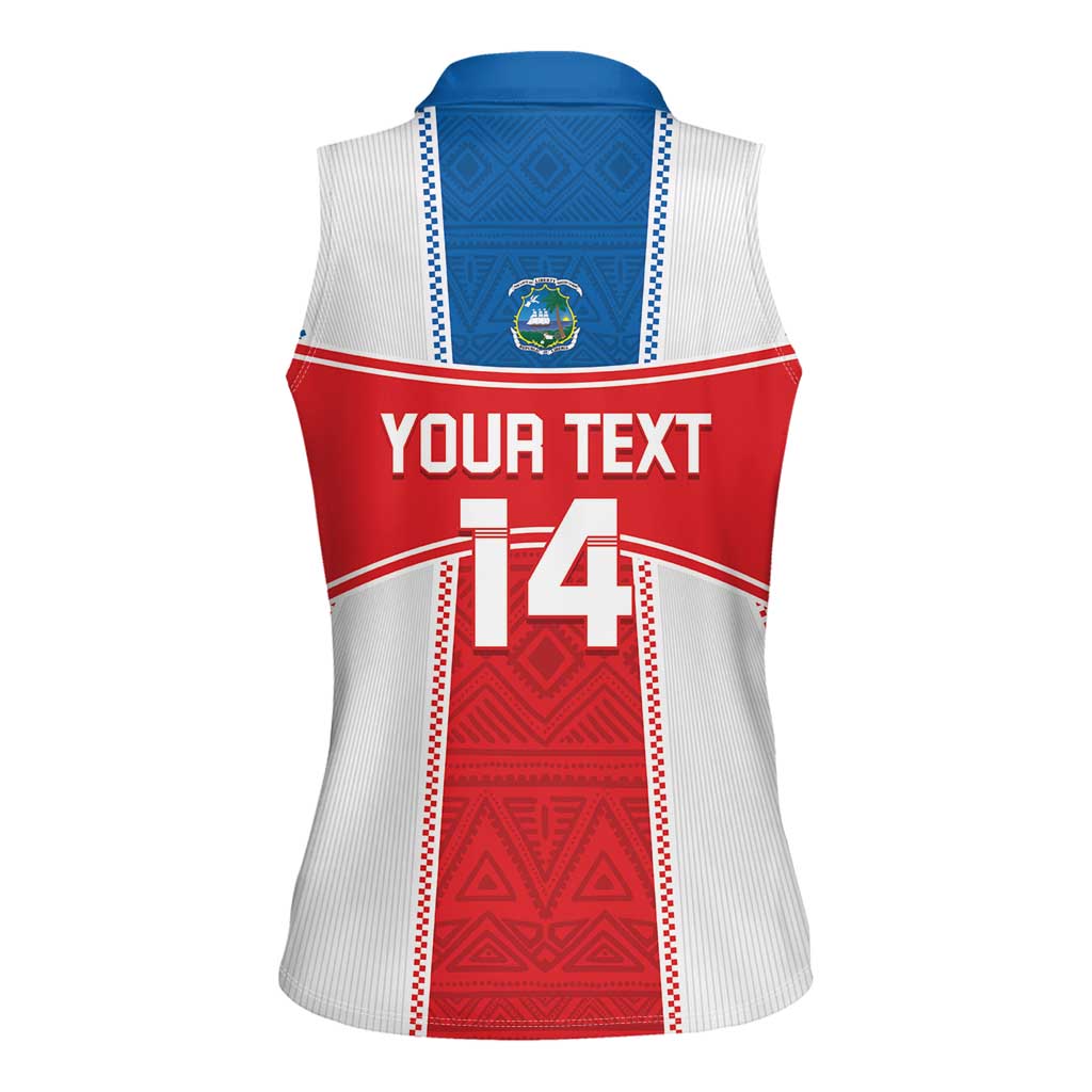 Custom Liberia Football Women Sleeveless Polo Shirt Go Lone Stars - Sporty Style - Wonder Print Shop