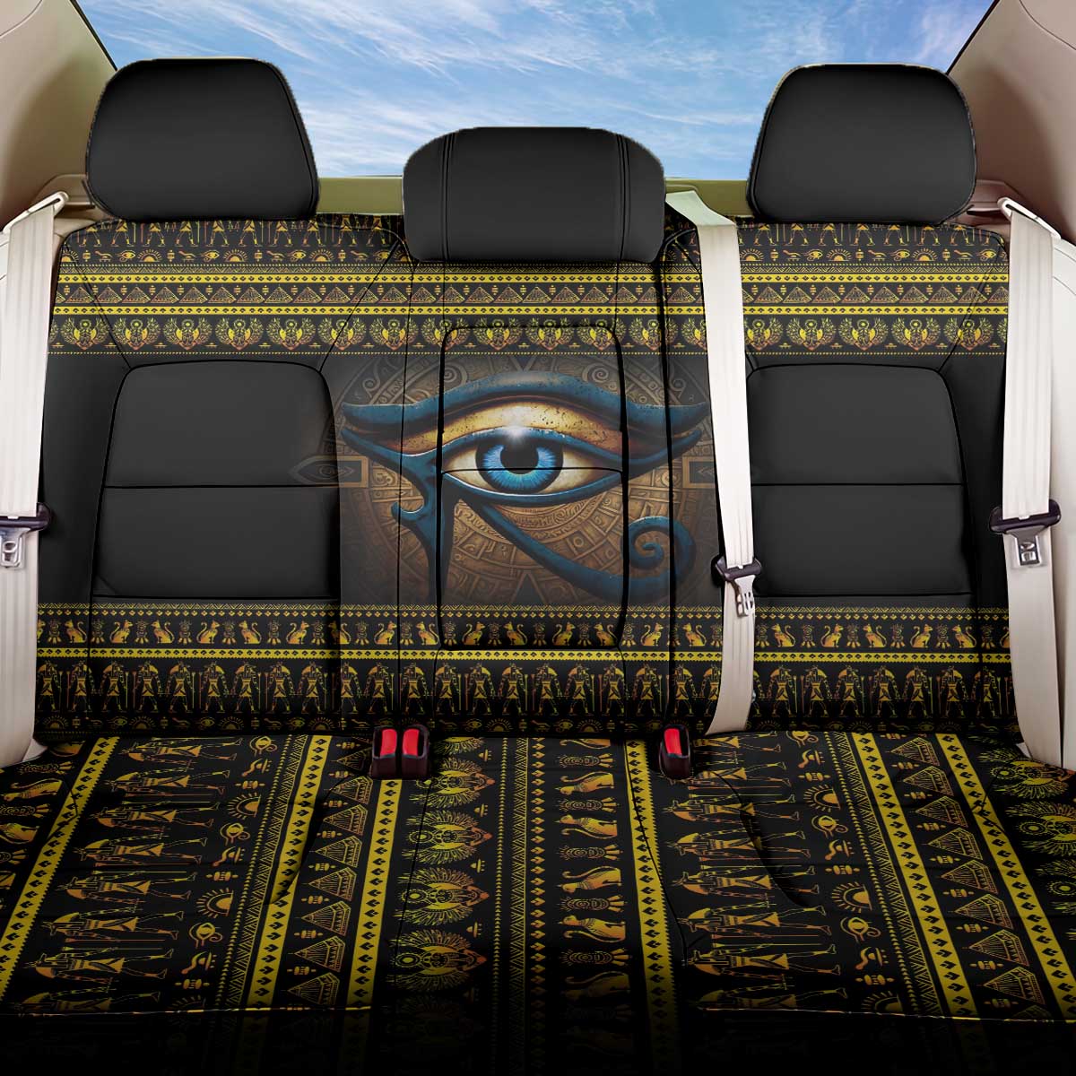 Ancient Egypt Eye Of Ra Back Car Seat Cover Sun To The Egyptians - Wonder Print Shop