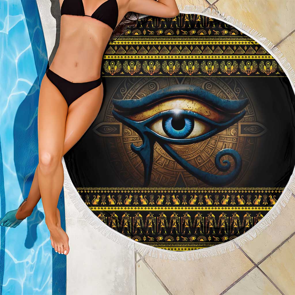 Ancient Egypt Eye Of Ra Beach Blanket Sun To The Egyptians - Wonder Print Shop