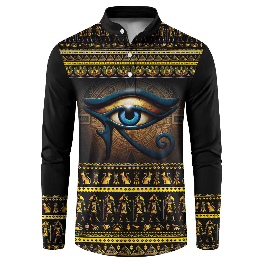 Ancient Egypt Eye Of Ra Button Sweatshirt Sun To The Egyptians - Wonder Print Shop
