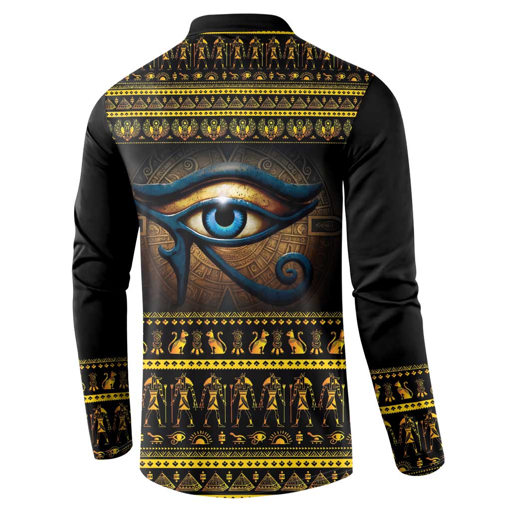 Ancient Egypt Eye Of Ra Button Sweatshirt Sun To The Egyptians - Wonder Print Shop