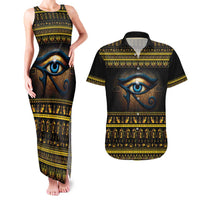 Ancient Egypt Eye Of Ra Couples Matching Tank Maxi Dress and Hawaiian Shirt Sun To The Egyptians - Wonder Print Shop